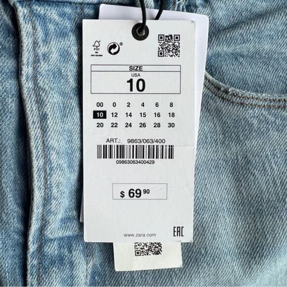 ZARA GOOD AMERICAN ZW JEANS CLASSIC SLIM SS22 BLUE | 9863/063 - Picture 11 of 16